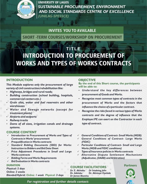 Introduction To Procurement Of Works and Types of Works Contracts